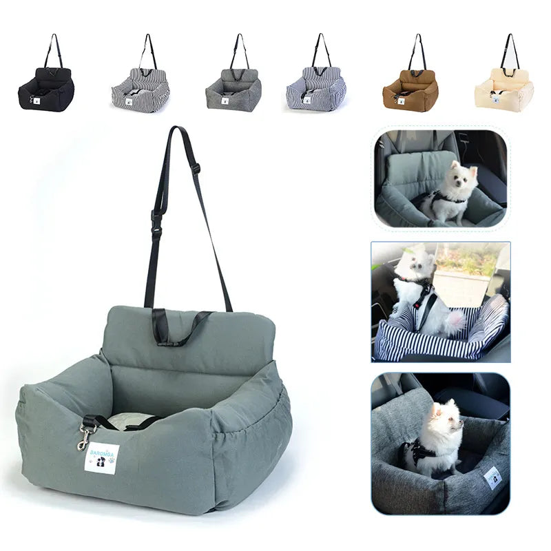 Protector para asiento de coche para mascotas con cinturón de seguridad, bolsa para cachorros y gatos, bolsa de transporte segura para asiento de perro, cesta, producto de viaje para coche para mascotas