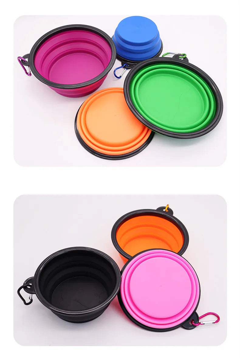 350ML Foldable Silicone Pet Bowl Portable Puppy Food Container Collapsible Feeder for Outdoor Camping Dog