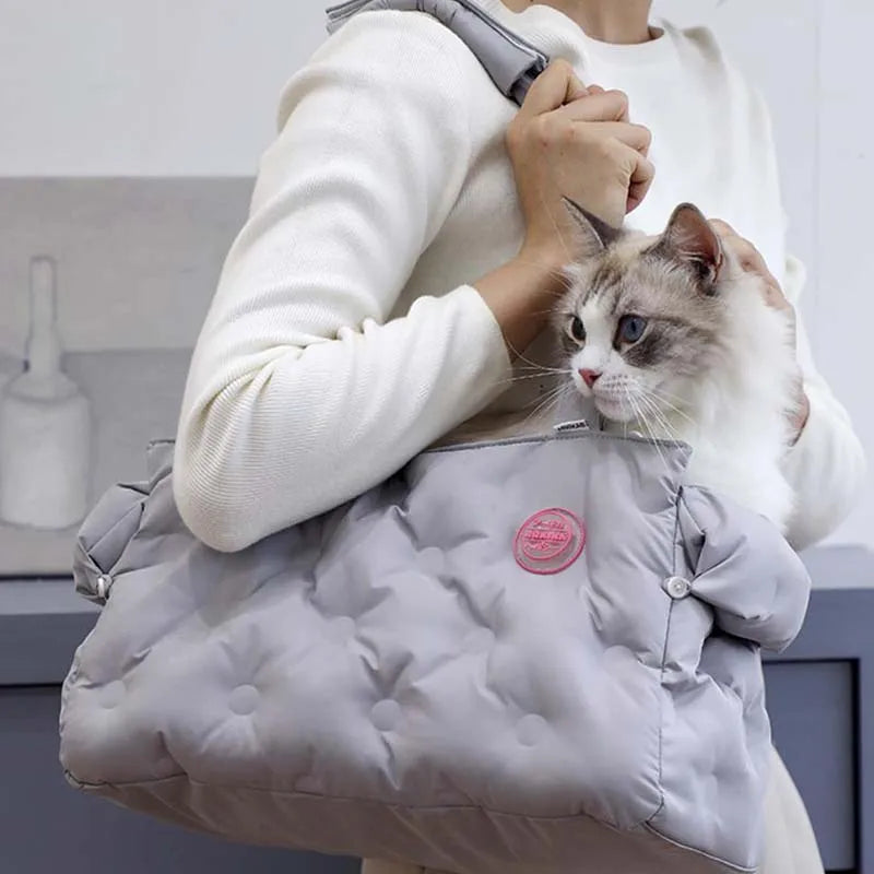 Winter Pet Bag Cat Carrier Travel Portable Warm Puppy Shoulder Bags Dog Kitten Pet Items Down Backpack For Small Dog