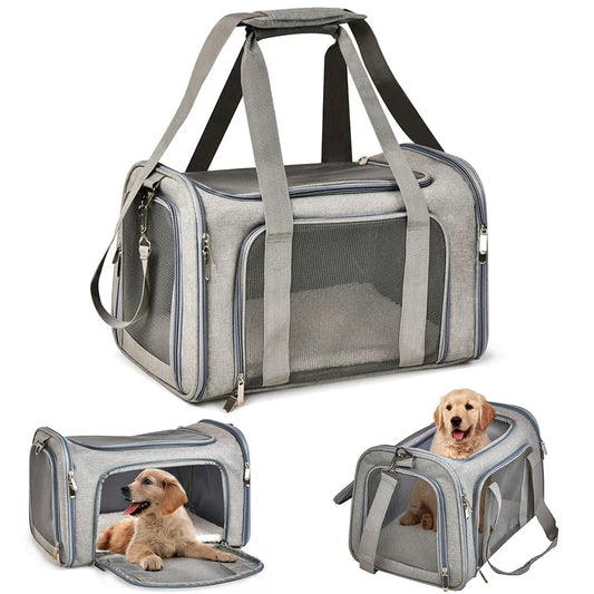 Sac de Transport pour chien, sac à dos latéral souple, transporteur d'animaux de compagnie, sacs de voyage pour chiens, Transport approuvé par la compagnie aérienne pour petits chiens et chats sortants