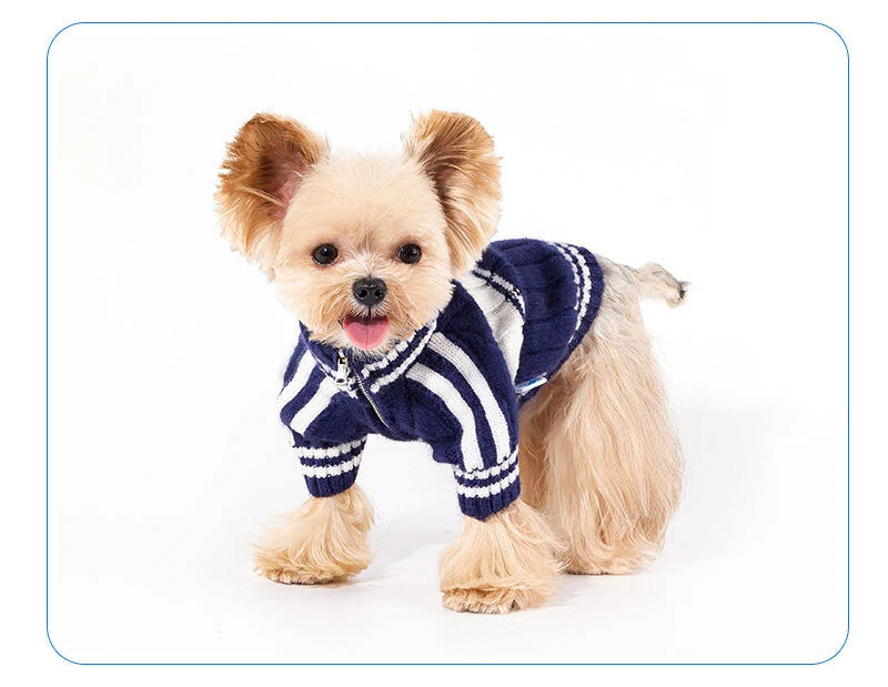 2023 New Pet Clothes Autumn Winter Small Medium Dog Clothes Teddy Cat Warm Zipper Clothing Puppy Cardigan Fashion Style