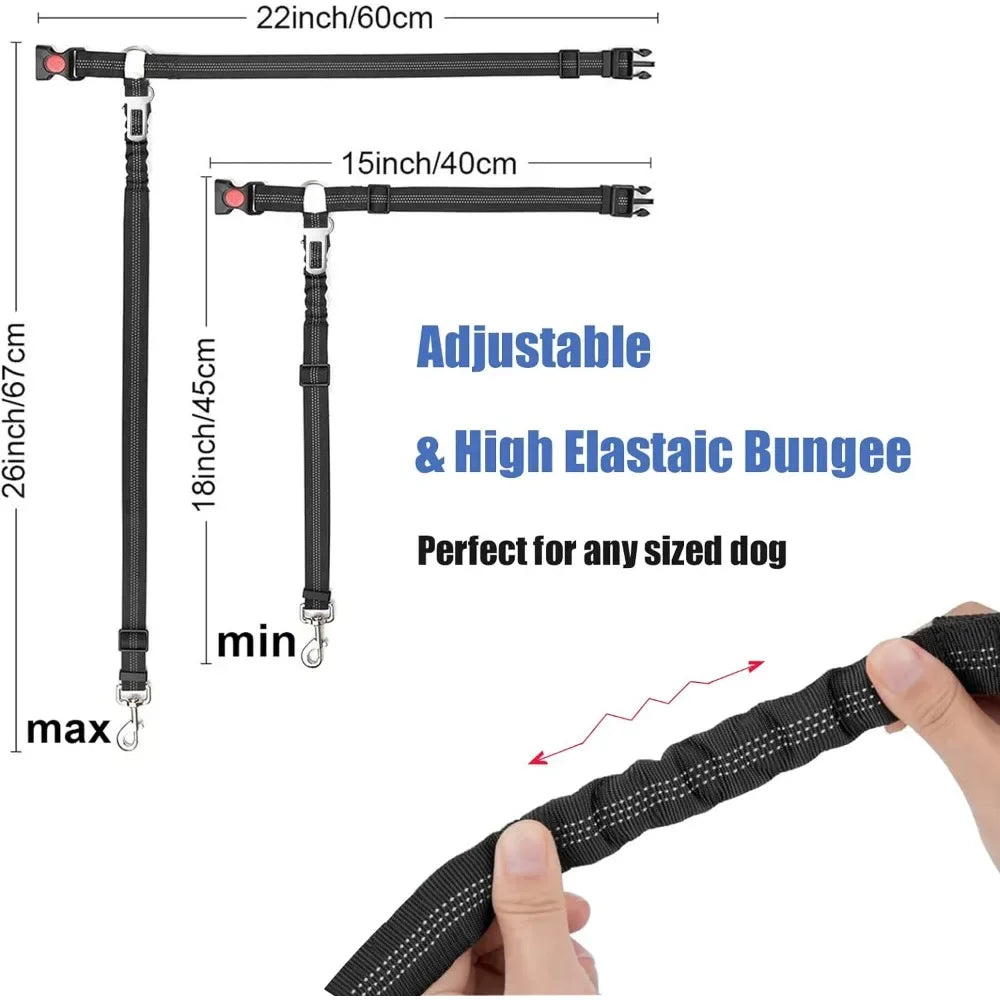 Cinturón de seguridad 2 en 1 para perro, reposacabezas, sujeción ajustable, reflectante, cinturón de seguridad para mascotas, Clip, hebilla, correa, perros grandes, medianos y pequeños