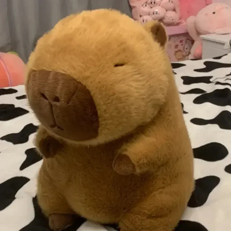 Capybara peluche avec sac à dos tortue Simulation Capibara Anime poupée moelleuse mignon animaux en peluche poupée cadeau de noël jouets pour enfants