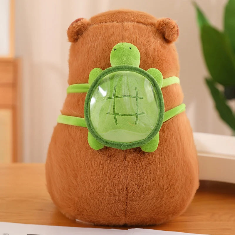 Lindo Animal de peluche de capibara completamente lleno con tortuga mochila juguetes para bebé apaciguar almohada para dormir bonito regalo de Navidad