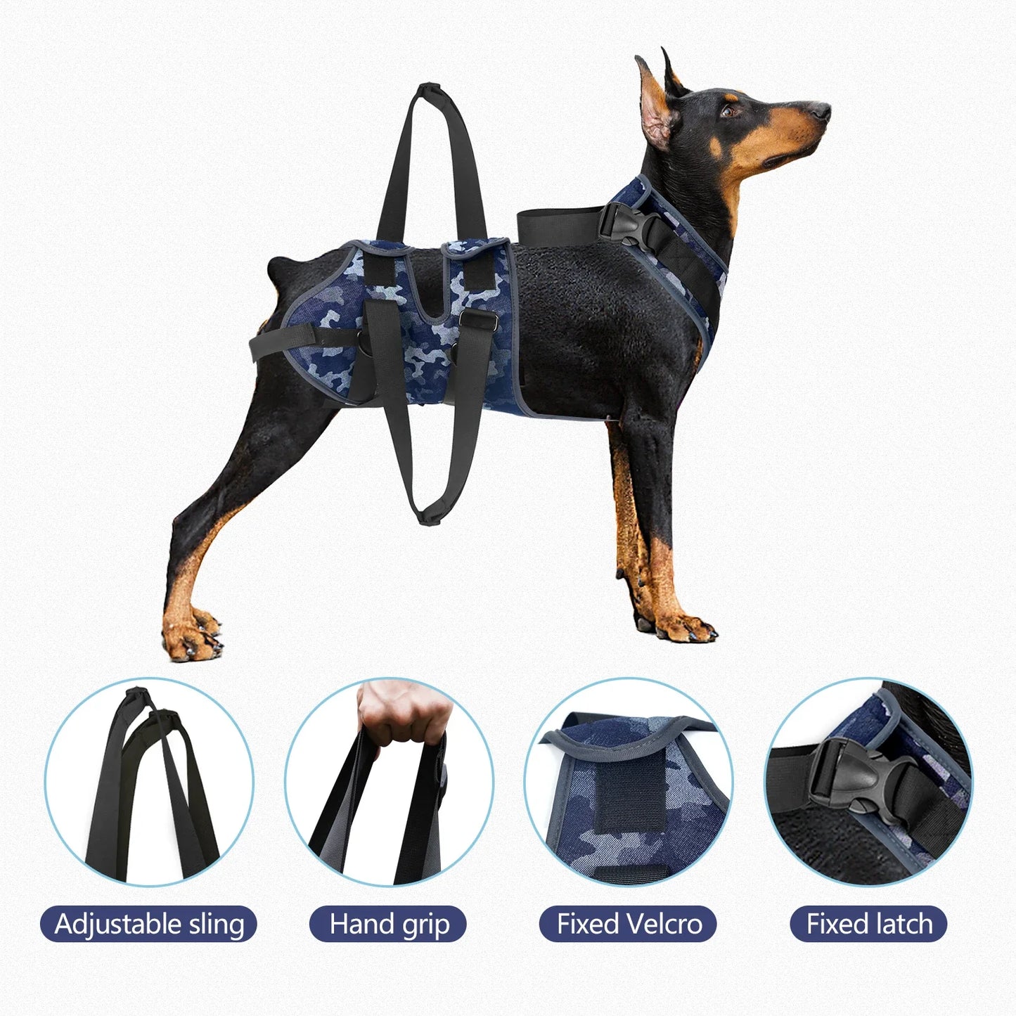 Adjustable Dog Lifting Harness Front and Rear Legs Dog Vest Lift Support for Canine Aid Ligament Rehabilitation Pet Accessories