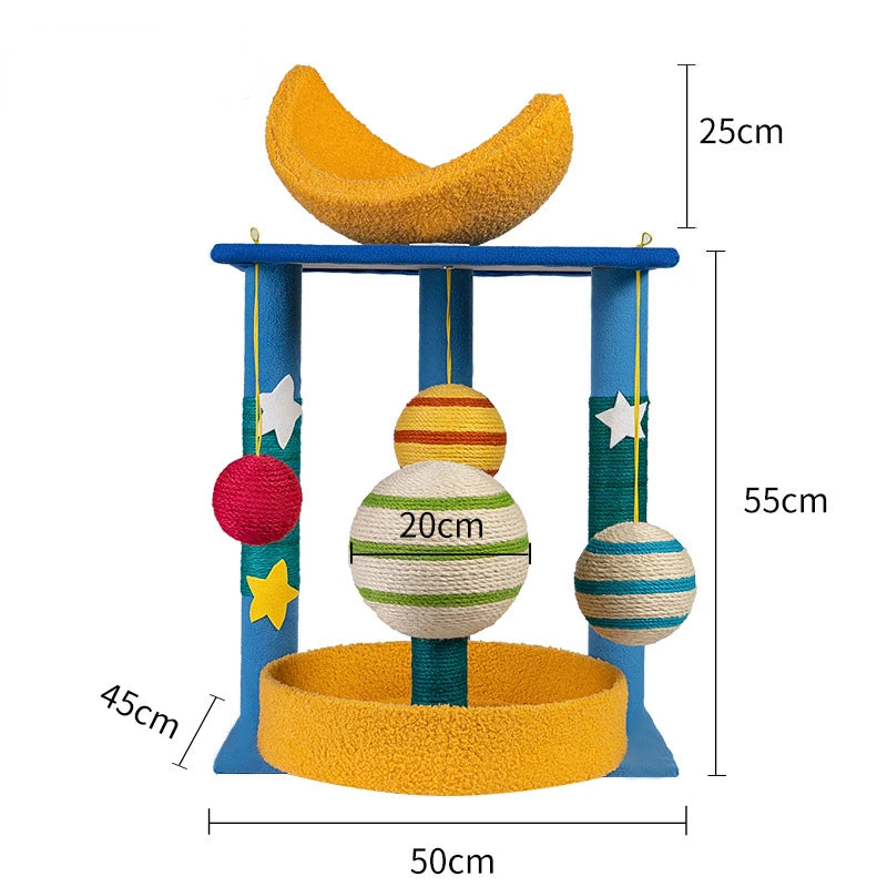 Creative Planet Trepador para Gatos, Árbol para Gatos Pequeño, Tabla Rascadora para Mascotas de Sisal Integrada, Rascadores de Torre para Mascotas, Cama de Juguete con Nido para Parque Infantil