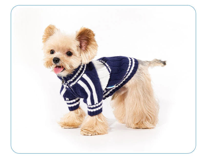 2023 New Pet Clothes Autumn Winter Small Medium Dog Clothes Teddy Cat Warm Zipper Clothing Puppy Cardigan Fashion Style