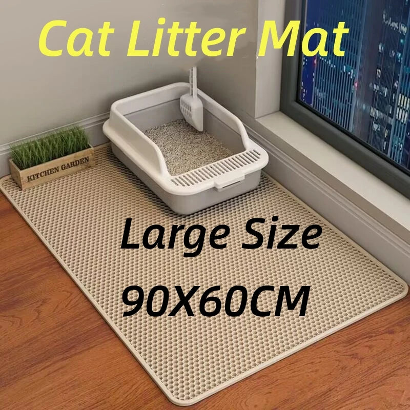 Cat Litter Mat Cat accessories Double-layer Non-slip big Pet Litter Box Filter MatWear Resistant Cat Litter Mat free shipping