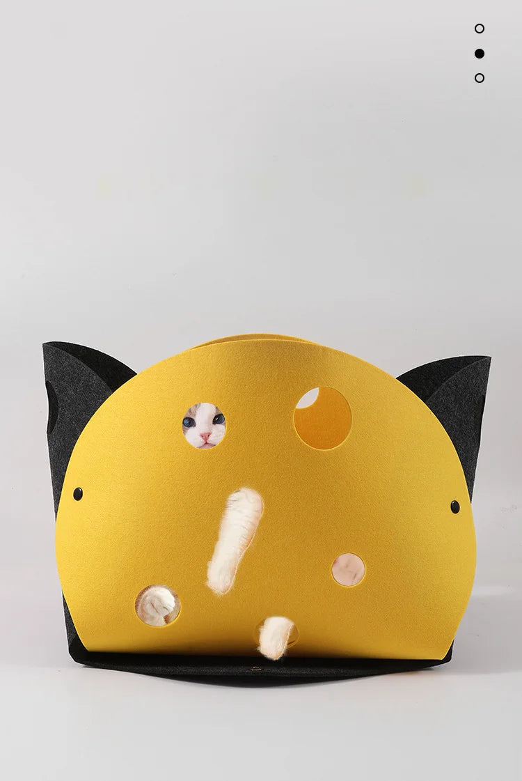 Juguete para gato, pompón de fieltro, túnel para gato, nido Deformable para gatito, casa de tubo plegable, túnel interactivo para mascota, gato de juguete