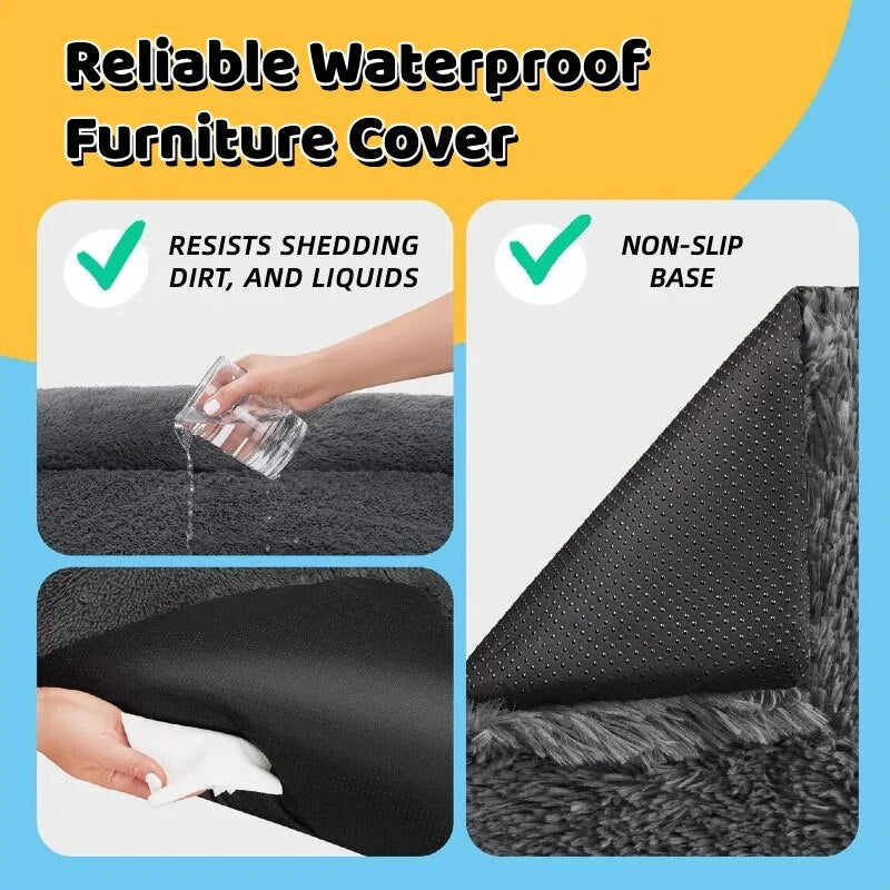 Cama calmante para perros, alfombrilla de felpa esponjosa para Protector de muebles con funda lavable extraíble para perros y gatos grandes, medianos y pequeños