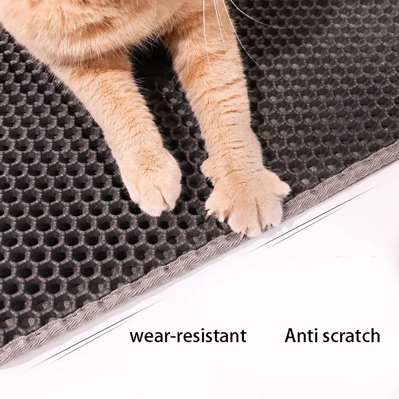 Tapis de litière pour chat Double couche imperméable à l'eau tapis de piégeage résistant à l'urine facile à nettoyer tapis de toilette antidérapant tapis à gratter pour chat grand pied Pa