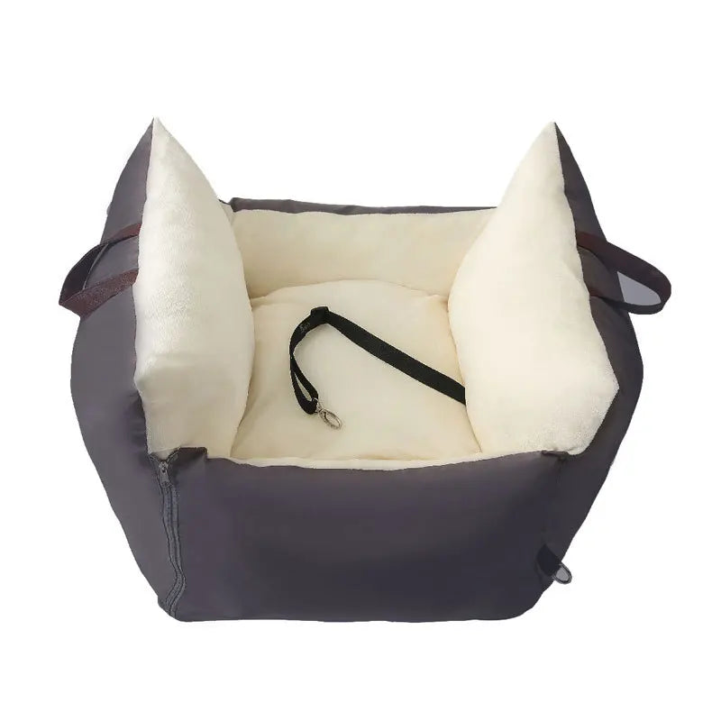 Asiento de coche para perros con Control Central, transportadores antideslizantes para perros, caja de reposabrazos para coche, elevador de cojín para perros con cinturones de seguridad, bolsa portamascotas