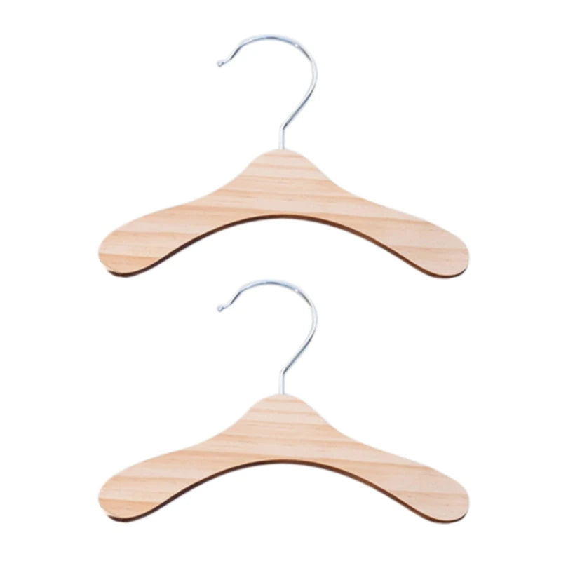 10 Pieces Wooden Pet Apparel Hangers Wooden Portable Clothes Hanger Durable Gift