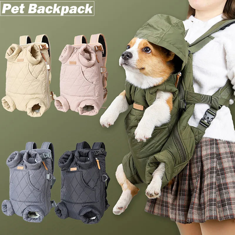 Thickened Pet Backpack Carrier Winter Warm Cat Bag Travel Comfort for Small Medium Dogs Portable Back Strap Outdoor