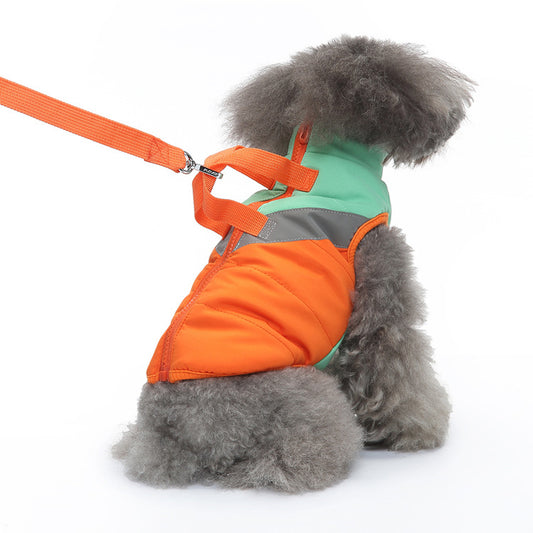 Vêtements d'hiver manteau en coton vêtements pour chiens poitrine et dos taille veste décontractée en coton rembourré poitrine-dos pour animaux de compagnie