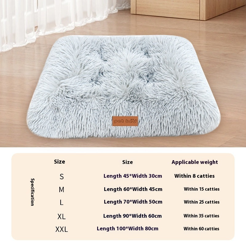 Autumn And Winter Thick Warm Pet Cushion Mat Cat Kennel Breathable Comfortable Plush Mattress Special