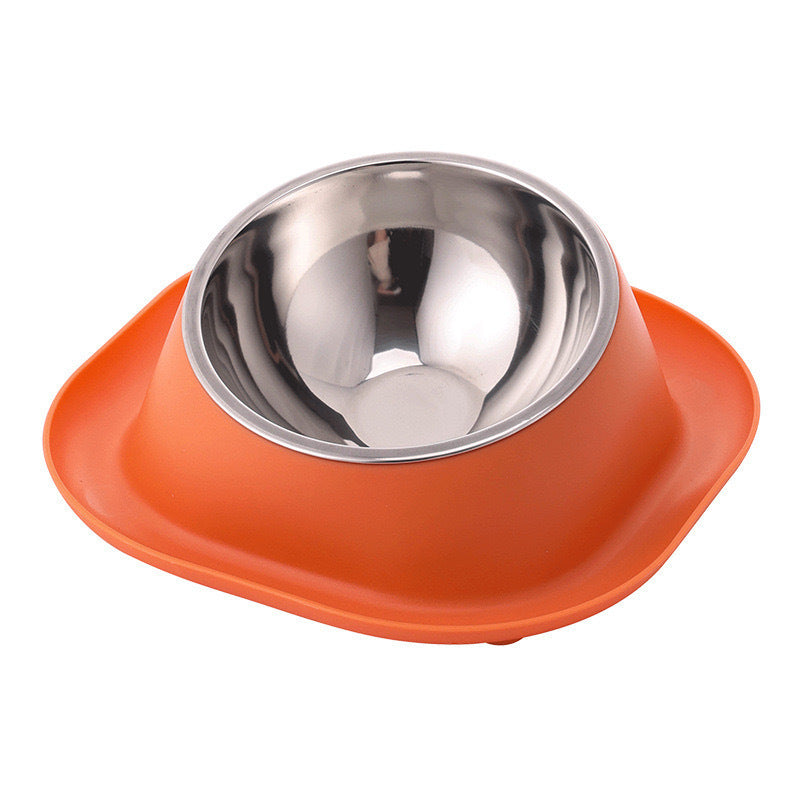 Anti-ant Cat Bowl Stainless Steel Oblique Mouth Anti-leakage Cat Food Holder Anti-tumble Pet Supplies