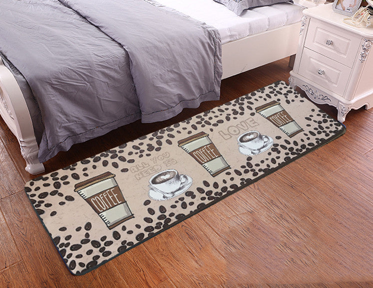 Cute Cat Kitchen Rectangular Rug Anti-slip Bedroom Bedside Bed Front Mat Pattern Ultra-thin