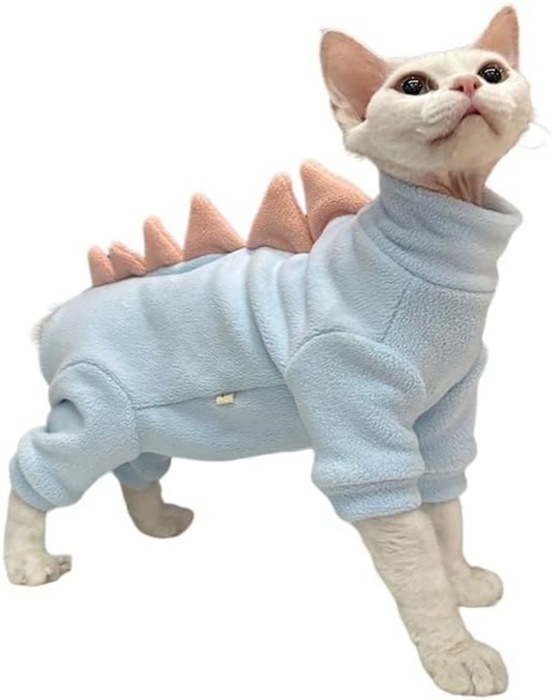 Sphynx Cat Clothes Dinosaur Costume Hairless Cats Warm Clothes Rex And Devon Rex