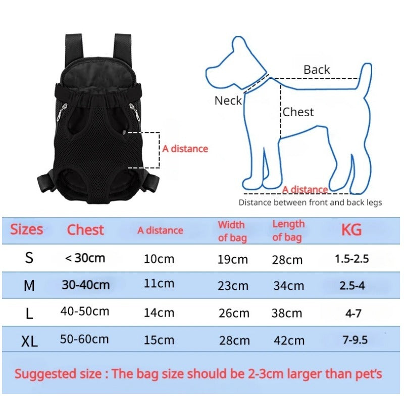 Sac à dos de transport pour chien de compagnie pour petits chiens, sac portable et respirant pour chien, porte-chien réglable pour randonnée, camping, voyage