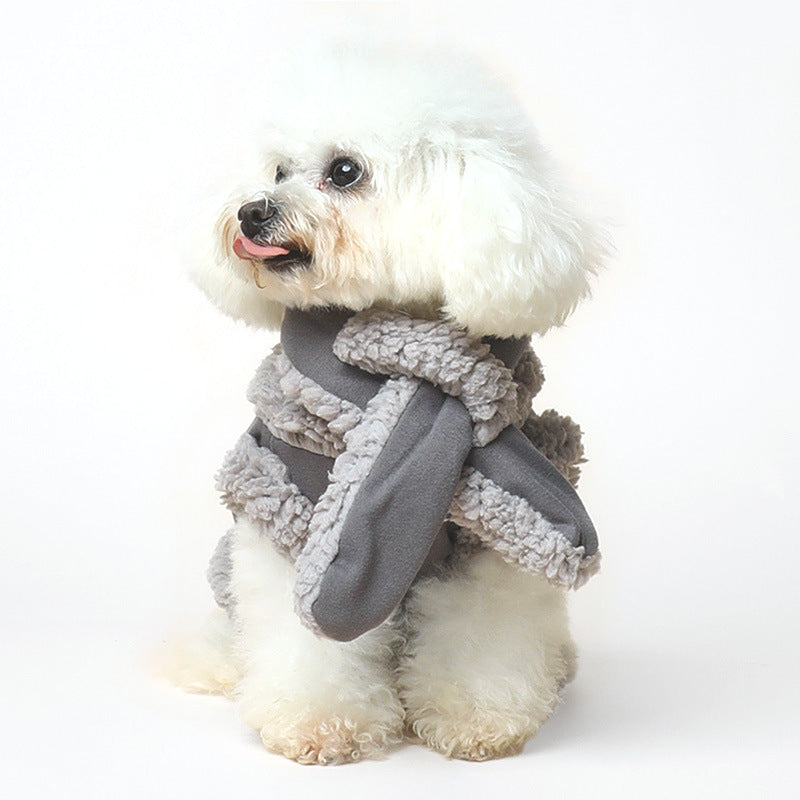 Winter Warm Vest Cat Scarf Pet Clothes