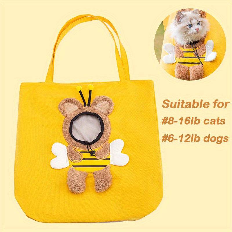 Sac de transport pour chat et chien Little Bee Design, sac portable et respirant, souple, avec fermetures éclair de sécurité, sac à main pour animaux de compagnie