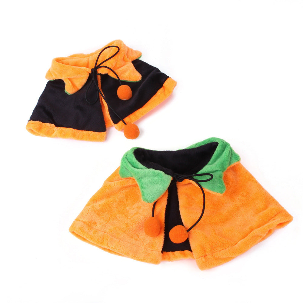 Double-sided Pet Cloak Dog Halloween Pumpkin Two-sided Dog Cloak Cape Cat Cute Halloween Ornaments Dog Costume