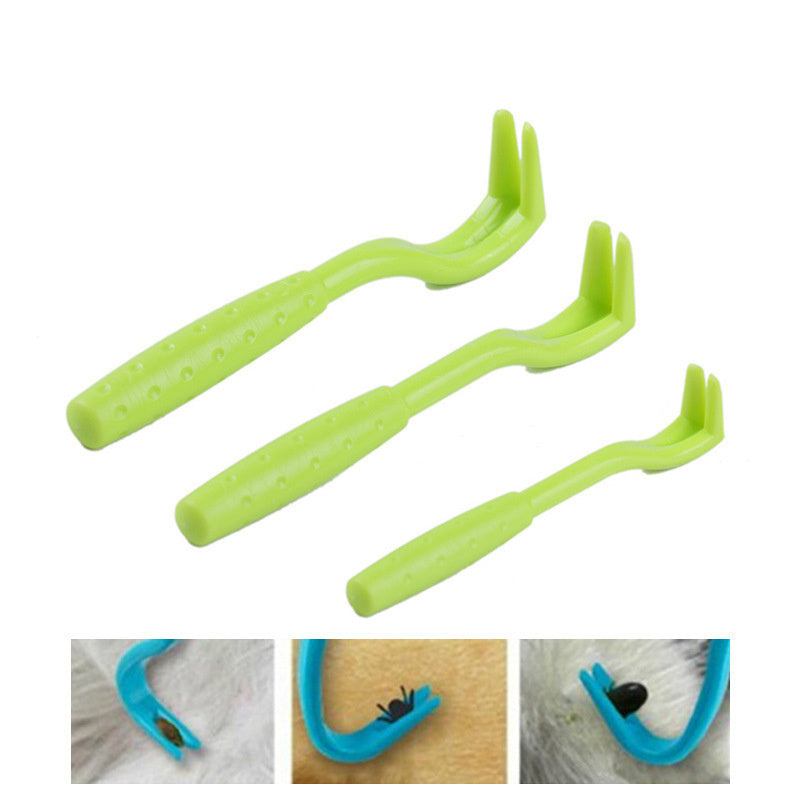 Lot de 3 pinces à tiques pour chien, outil d'élimination des puces pour animaux de compagnie, crochet pour enlever les poux de chat, fournitures de toilettage pour animaux de compagnie, peigne pour chaton, fournitures de nettoyage pour chiots