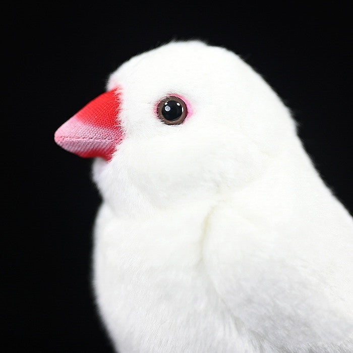 Colgante de juguete de peluche de pájaro mandarín blanco de simulación de muñeca de pájaro mandarín blanco