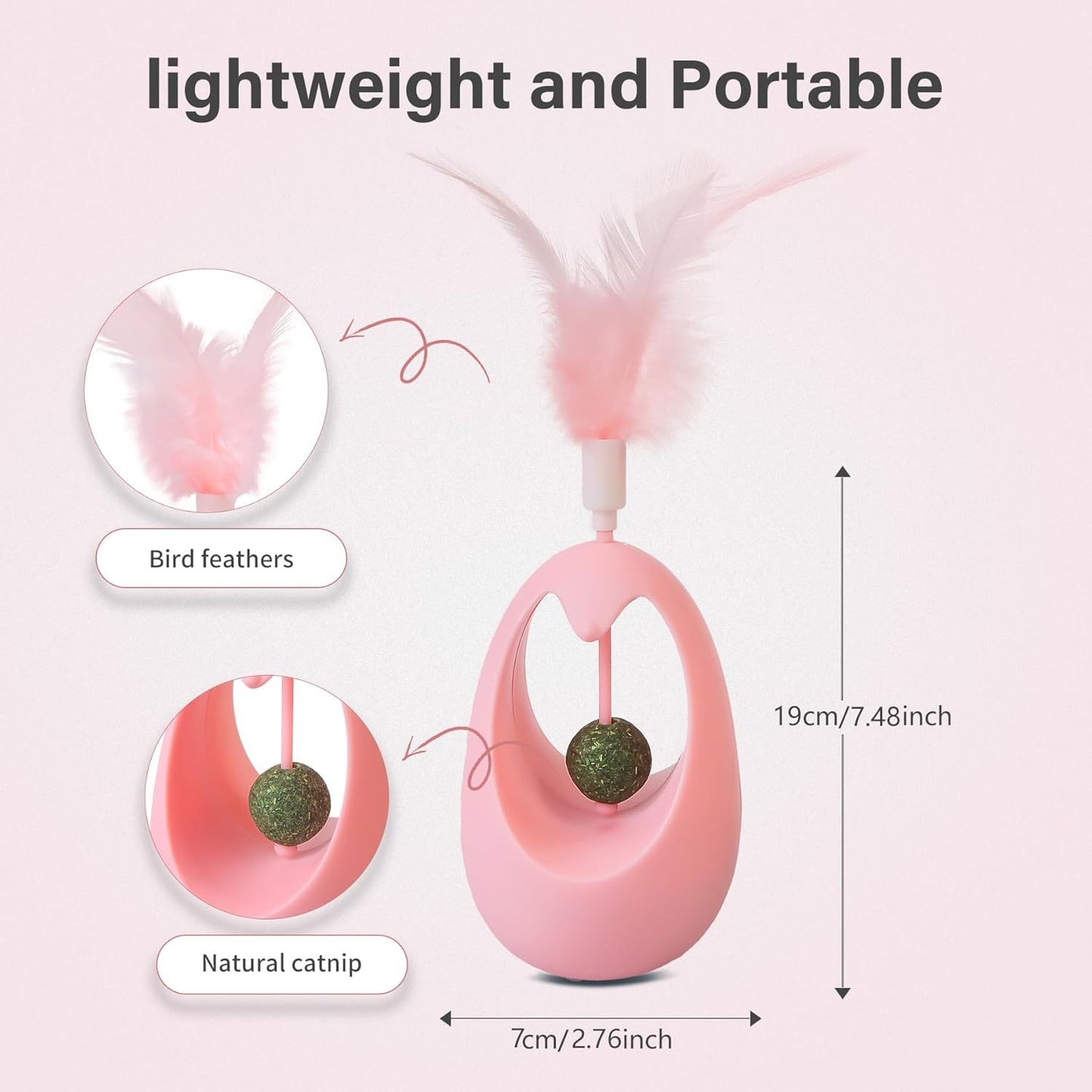 Juguetes de hierba gatera para gatos Juguete para gatos con forma de vaso y bolas de hierba gatera comestibles Juguete interactivo divertido para interiores con plumas Juguete de ejercicio para todas las razas