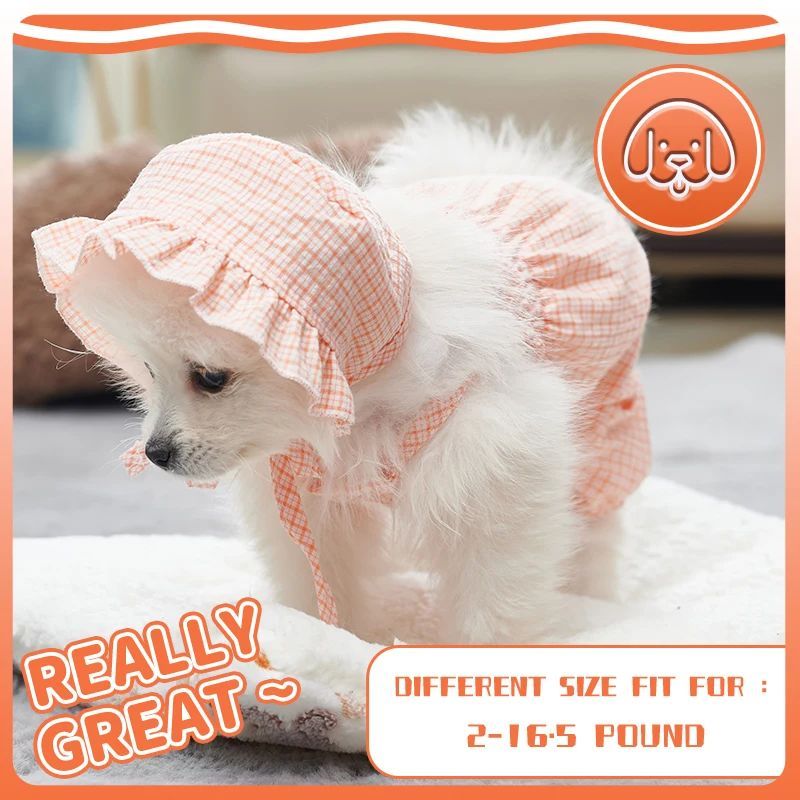 Dog Clothes Set Orange Pet Jumpsuit With Hat Fashionable Outfit For Puppy Summer Outdoor Clothing Pet Cat Yorkies Chihuahua