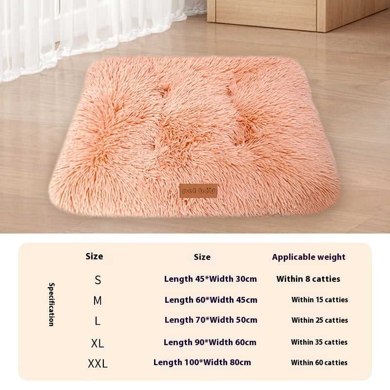 Autumn And Winter Thick Warm Pet Cushion Mat Cat Kennel Breathable Comfortable Plush Mattress Special