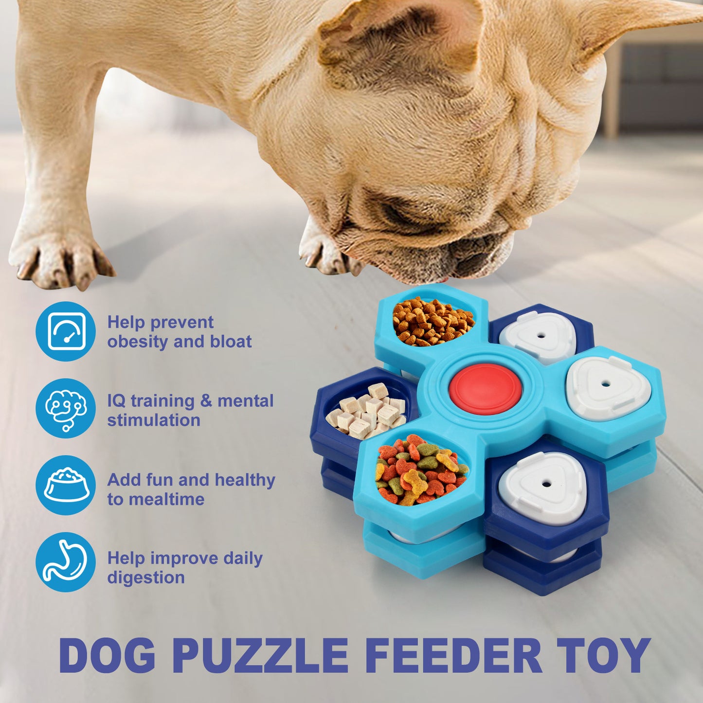 Bols pour chiens Puzzle à alimentation lente à 4 couches, à assembler, bol à manger lent pour chiens, jeu de Puzzle interactif antidérapant pour chiens, bol lent, produits pour animaux de compagnie