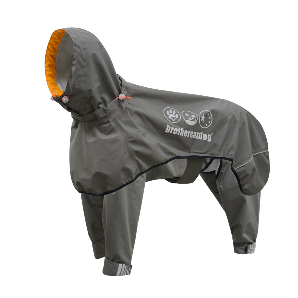 Chubasquero de cuatro patas para mascotas Poncho impermeable para perros medianos y grandes