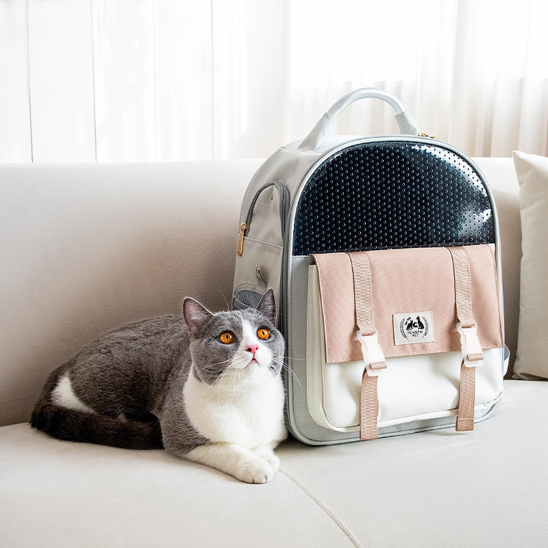 Sac à dos portable et pliable pour chat et chien de grande capacité