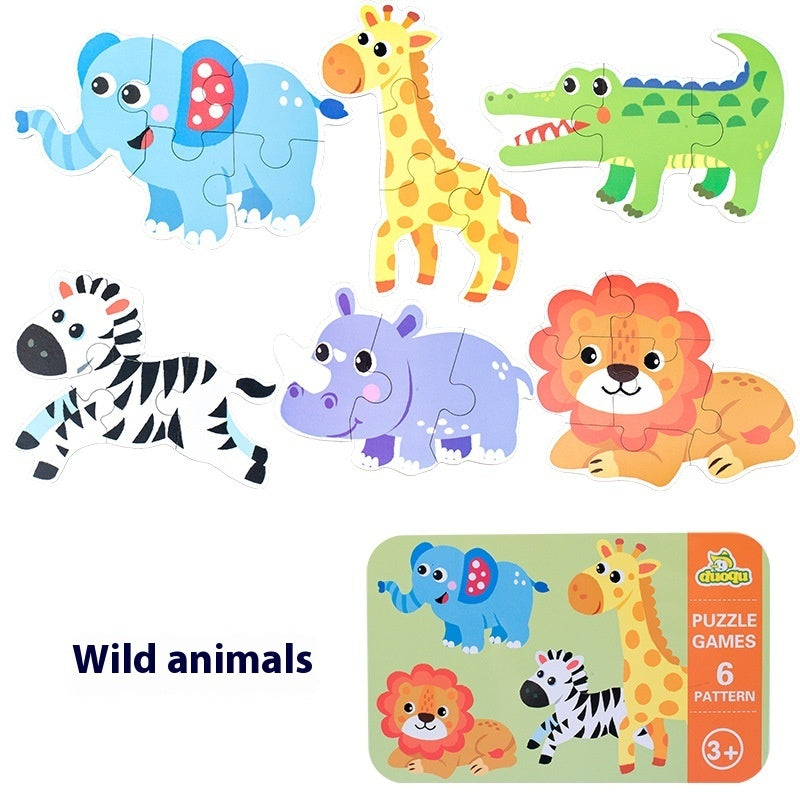 Irregular Block Cartoon Animal Traffic Dinosaur Puzzle Toy