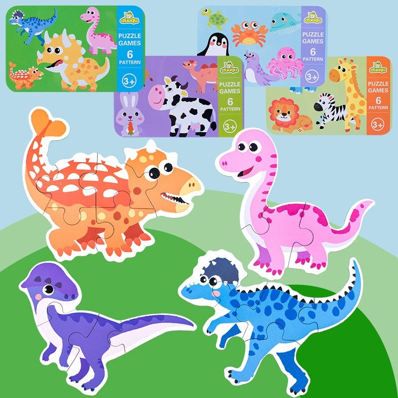 Irregular Block Cartoon Animal Traffic Dinosaur Puzzle Toy