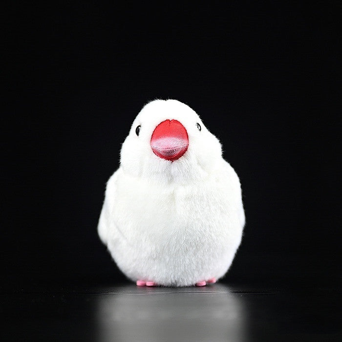 White Mandarin Bird Doll Simulation White Mandarin Bird Plush Toy Pendant