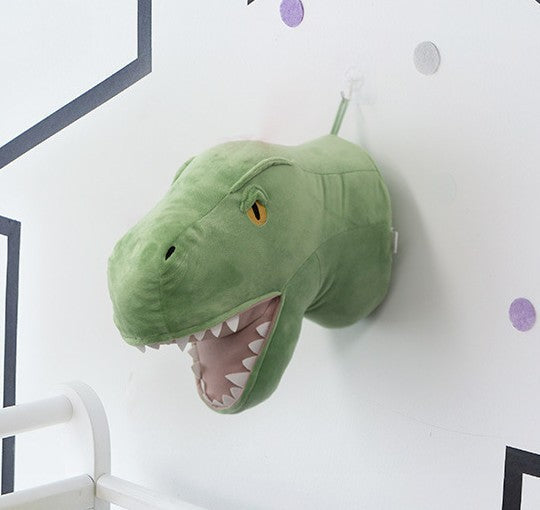 Decoración de pared con cabeza de Animal, colgante suave, adornos creativos para habitación de niños