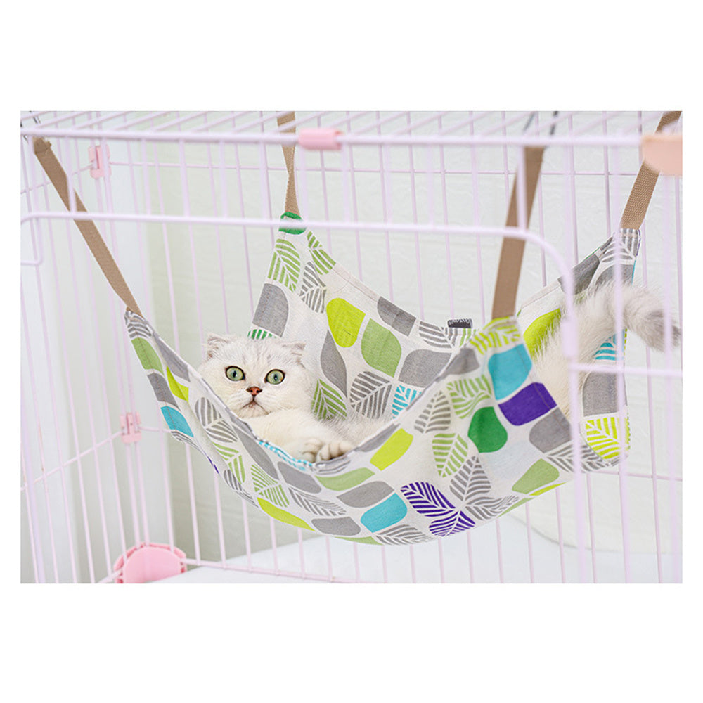 Hamaca de lino y algodón transpirable para gatos, resistente al desgaste, multicolor, jaula colgante, suave, con gancho para colgar, hamaca para gatos, cama de verano