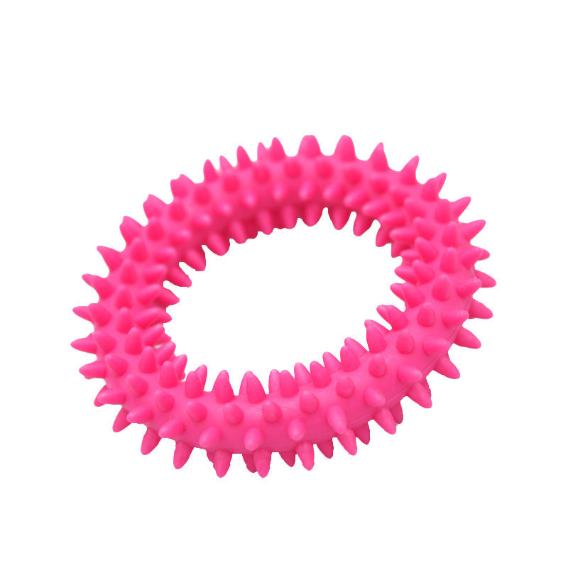 Juguete para masticar para perros, anillo circular con púas de TPR, juguete para morder para perros, juguete para limpiar dientes, suministros para mascotas