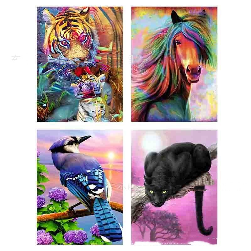 5D Diamond Painting Landscape Animal Decoration Combination