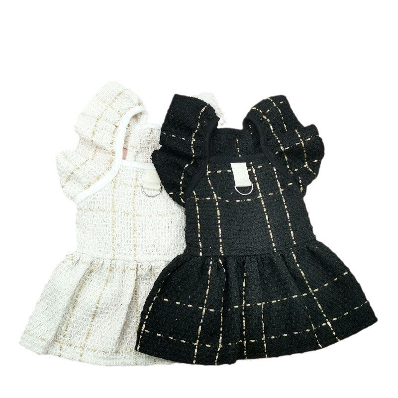 Woven Flying Shoulder Sleeve Skirt Dog Cat Pet Clothes