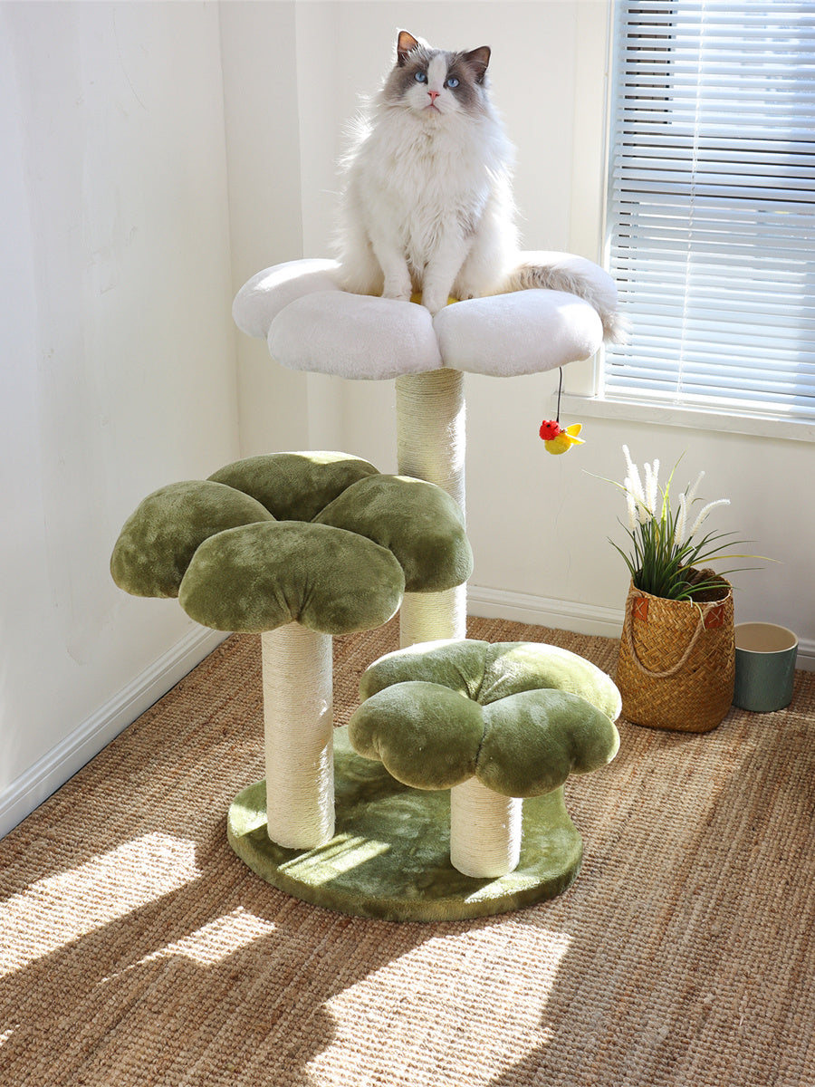 Nido para gatos con estructura de escalada integrada en forma de árbol y cama grande