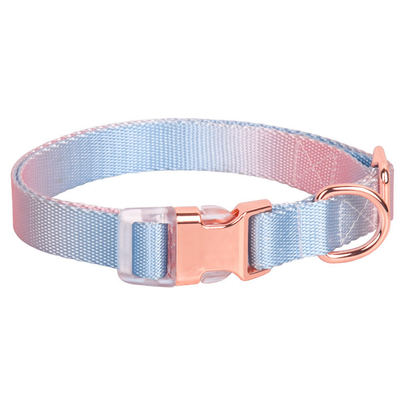 Nylon Dog Collar Adjustable Cat Small Dog Collars Gradient Pet Necklace Fashion Collars Accessories For Small Medium Large Dogs