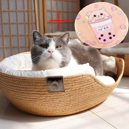 Surrounding Pillow Type Rattan Cat Litter