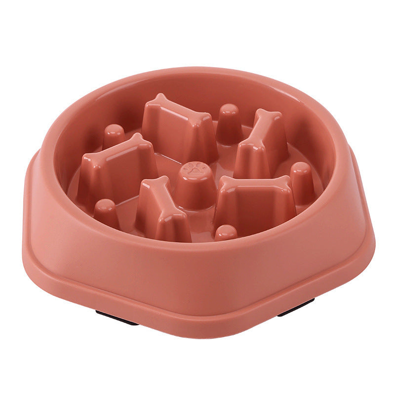 Anti-choke Pet Bowl New Anti-tumble Dog Bone Slow Food Single Bowl