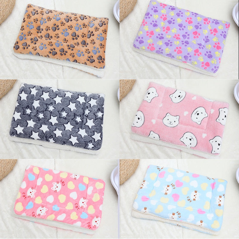 Winter Pet Mat Cat Nest Flannel Kennel Blanket Cat Pad Pet Bed