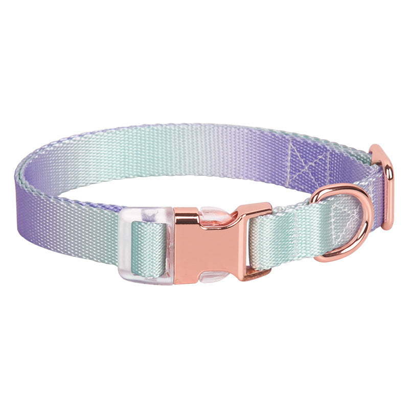 Nylon Dog Collar Adjustable Cat Small Dog Collars Gradient Pet Necklace Fashion Collars Accessories For Small Medium Large Dogs