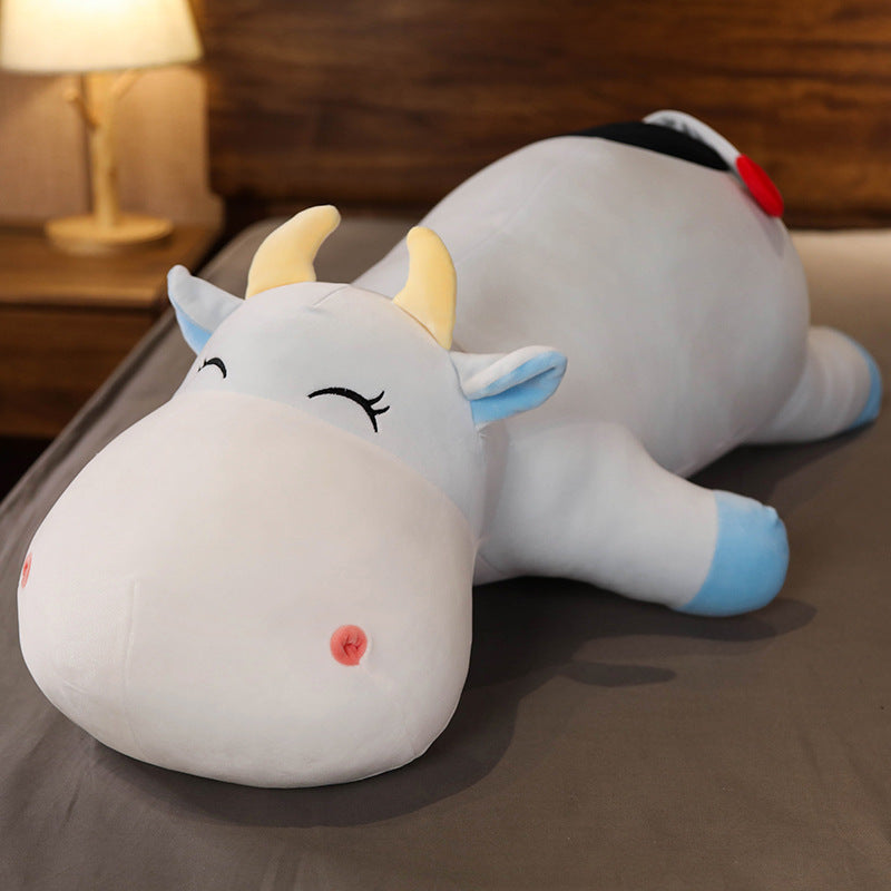 Cute Papa Cow Doll Long Pillow Bedside